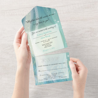 Ocean ・ All in One Wedding Invite All In One Uitnodiging