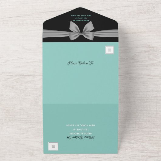Ocean ・ All in One Wedding Invite Uitnodiging (Buitenkant)