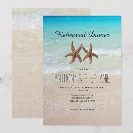 Ocean and Beach repesal Dinner Kaart (Voorkant / Achterkant)