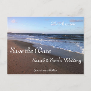 Ocean and Beach Thema Aankondigingskaart