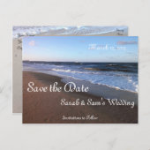 Ocean and Beach Thema Aankondigingskaart (Voorkant / Achterkant)