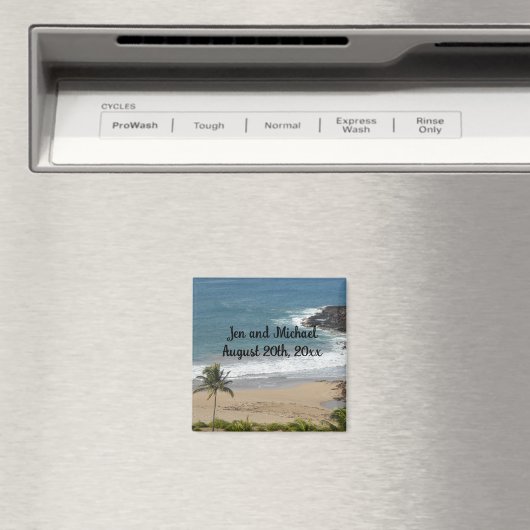 Ocean and Beach Wedding Date Magnet (Insitu (Vaatwasser))