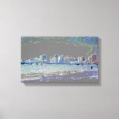 Ocean and City Uitzicht Canvas Afdruk (Voorkant)