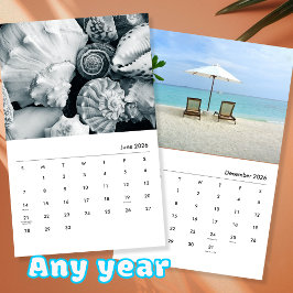 Ocean and Seacoast Photo Template Family Wall Kalender