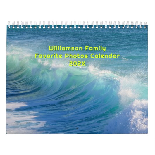 Ocean and Seacoast Photo Template Family Wall Kalender (Hoes)