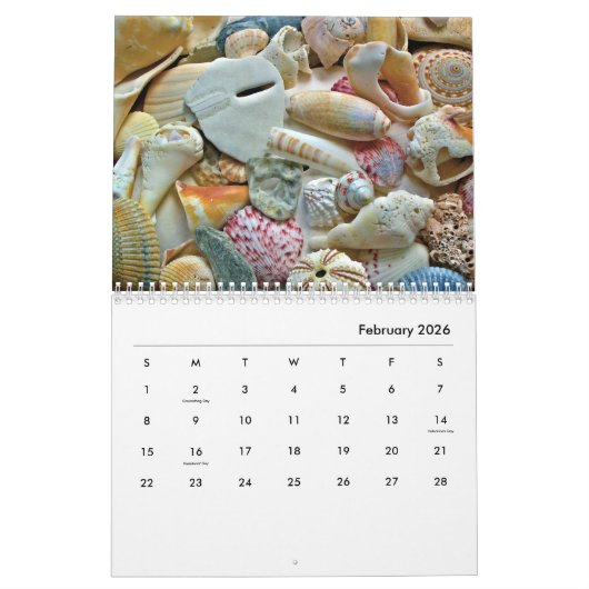 Ocean and Seacoast Photo Template Family Wall Kalender (Feb 2026)