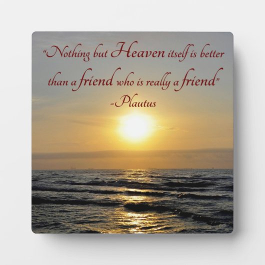 Ocean and Sunset Friendship Plautus Quote Fotoplaat (Voorkant)