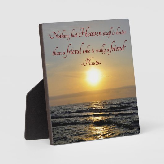 Ocean and Sunset Friendship Plautus Quote Fotoplaat (Voorkant)