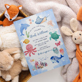Ocean Animal Baby shower Invitation Kaart