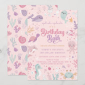 Ocean Animal Birthday Invitations. Joint Birthday  Kaart (Voorkant / Achterkant)