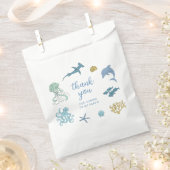 Ocean Animal Blue verjaardagsfeestje Bedankzakje (Geknipt)