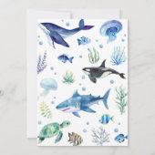Ocean Animal Boy Baby shower Uitnodiging (Achterkant)