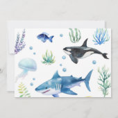 Ocean Animal Boy Eerste Verjaardag Foto uitnodigin Kaart (Achterkant)