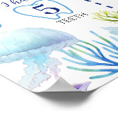 Ocean Animal Boy Verjaardag Mijlpaal teken Poster (Hoek)