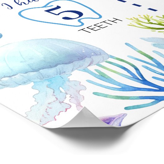 Ocean Animal Boy Verjaardag Mijlpaal teken Poster (Hoek)