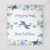 Ocean Animal Boy Verjaardag Voedsel Plaats Kaart W Plaatskaartje (Buitenkant ongevouwen)