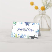 Ocean Animal Boy Verjaardag Voedsel Plaats Kaart W Plaatskaartje (Achterkant)