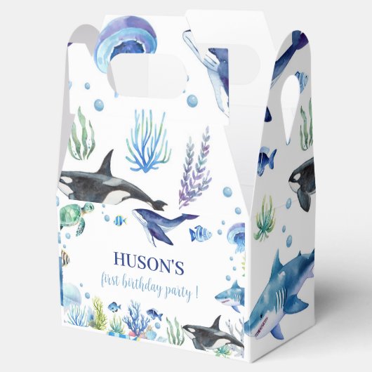 Ocean Animal Boy Verjaardagsgunst Box Schildpad Wa Bedankdoosjes (Geopend)