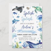 Ocean Animal Boy Verjaardagsuitnodiging onder het  Kaart