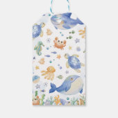 Ocean Animal Boys onder het Zee Verjaardag Bedankt Cadeaulabel (Achterkant)