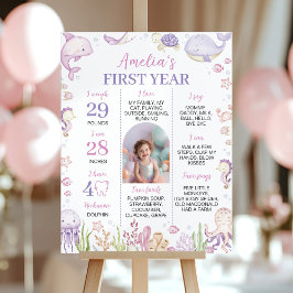 Ocean Animal Girl onder het Zee Verjaardag Mijlpaa Poster