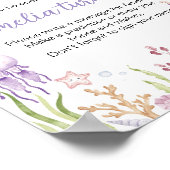 Ocean Animal Girl Verjaardag Time Capsule Sign Poster (Hoek)