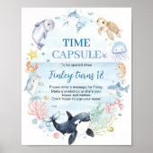 Ocean Animal Kids Verjaardag Time Capsule Poster (Voorkant)