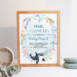 Ocean Animal Kids Verjaardag Time Capsule Poster
