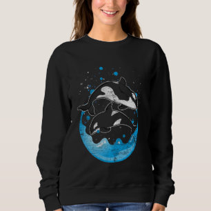 Ocean Animal Killer Whale Orca lange mouw Trui