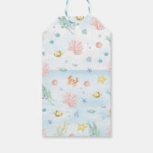 Ocean Animal Kinder onder het Zee Verjaardag Dank  Cadeaulabel (Achterkant)