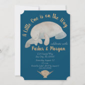 Ocean Animal Manatee Baby shower Kaart (Voorkant)