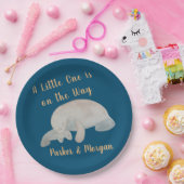 Ocean Animal Manatee Baby shower Papieren Bordje (Feest)