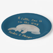Ocean Animal Manatee Baby shower Papieren Bordje (Gekanteld)