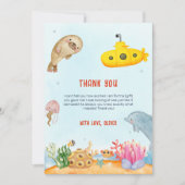 Ocean Animal Nautical Marine Baby shower Bedankkaart (Voorkant)
