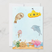 Ocean Animal Nautical Marine Baby shower Bedankkaart (Achterkant)