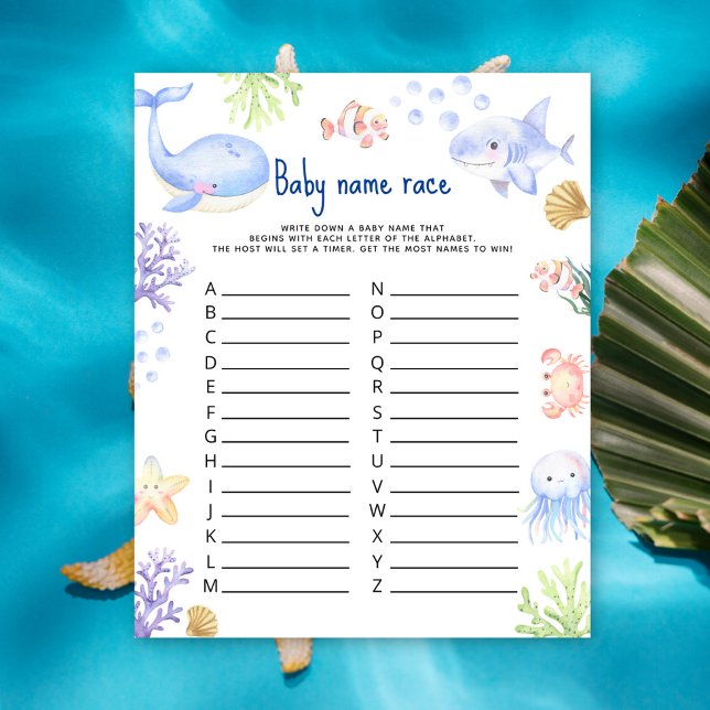 Ocean animal Onder het zee Baby naam race spel (Creator heeft geüpload)