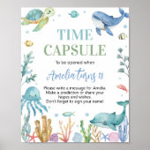 Ocean Animal Onder het Zee Verjaardag Time Capsule Poster (Voorkant)