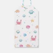 Ocean Animal Pastel Meisje Verjaardag Dank u Label Cadeaulabel (Achterkant)
