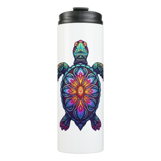 Ocean Animal Tie Dye Tribal Zee Animal Maori Turtl Thermosbeker (Voorkant)