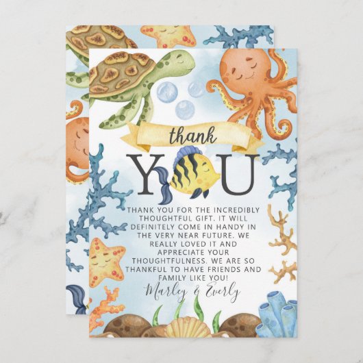 Ocean Animal under Zee Bedankt voor je creditcard  Kaart (Voorkant / Achterkant)