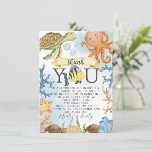 Ocean Animal under Zee Bedankt voor je creditcard  Kaart (Staand voorkant)