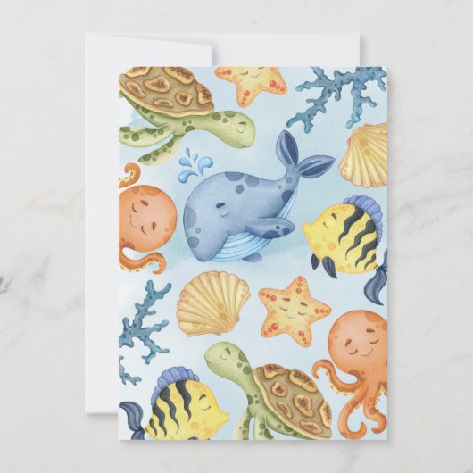 Ocean Animal under Zee Bedankt voor je creditcard Kaart (Achterkant)