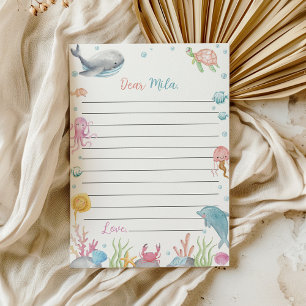 Ocean Animal Verjaardag Tijdcapsule Bericht Kaart