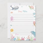 Ocean Animal Verjaardag Tijdcapsule Bericht Kaart (Voorkant)