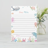 Ocean Animal Verjaardag Tijdcapsule Bericht Kaart (Staand voorkant)