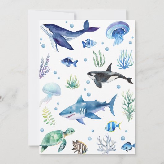 Ocean Animal Verjaardag Tijdcapsule Bericht Kaart (Achterkant)