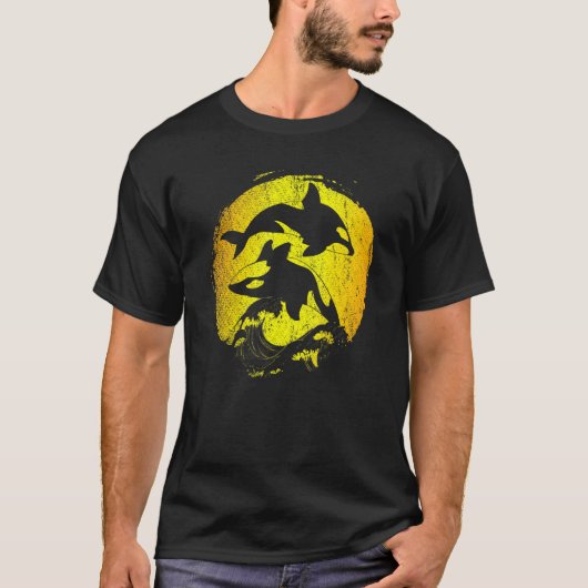 Ocean Animal Waves Killer Whale Orca T-shirt (Voorkant)
