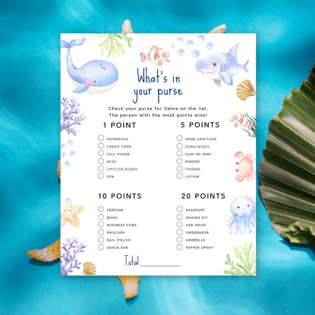 Ocean Animal Whats in je tas baby shower (Creator heeft geüpload)