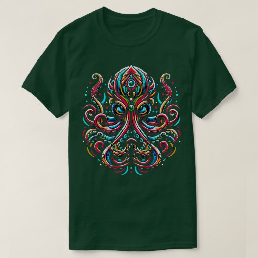 Ocean Animals Aquariist Kleurrijke Octopus T-shirt (Design voorkant)