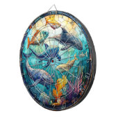 Ocean Animals Art Dartboard Dartbord (Voorkant Rechts)